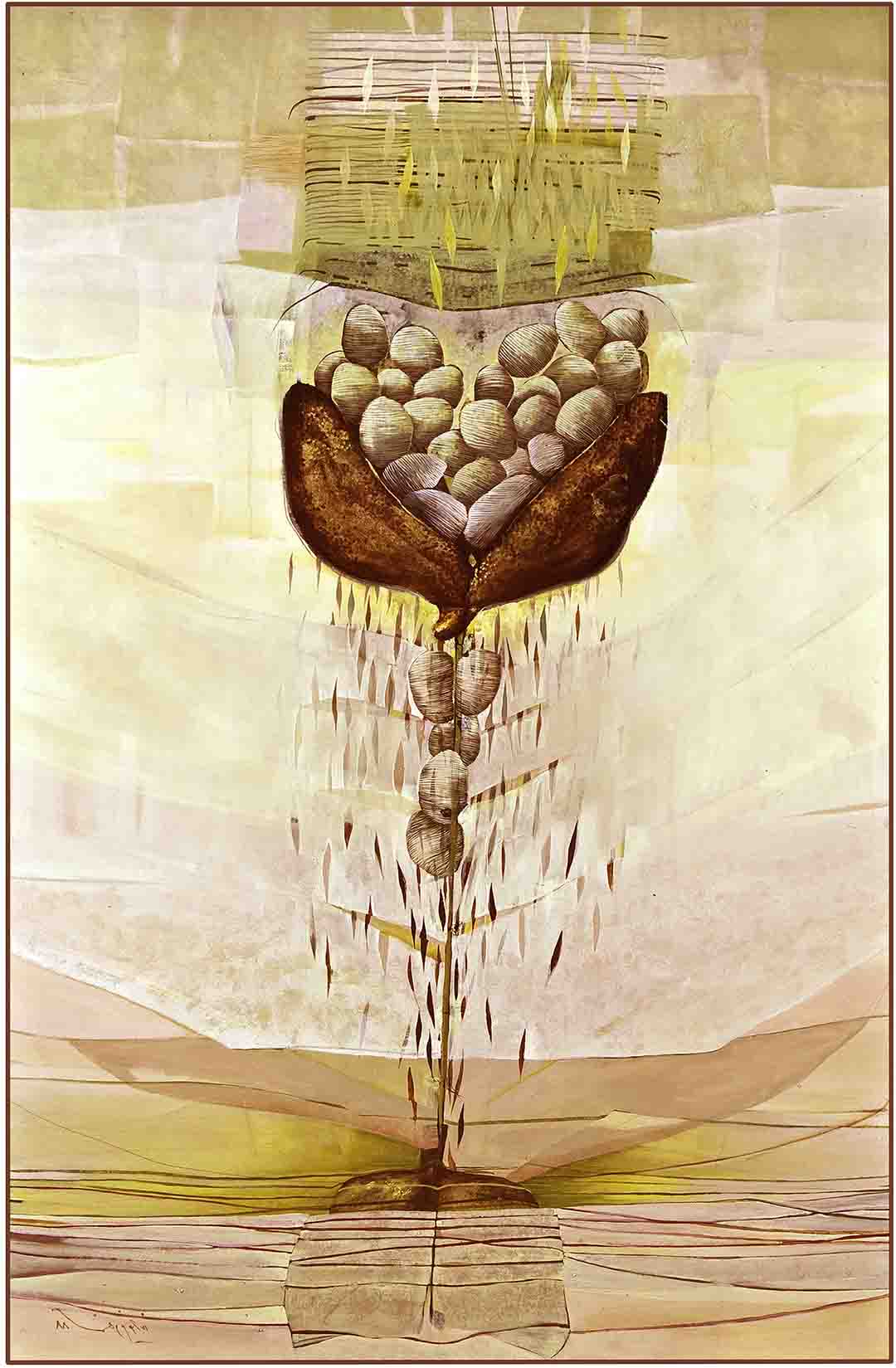 Growing downwards